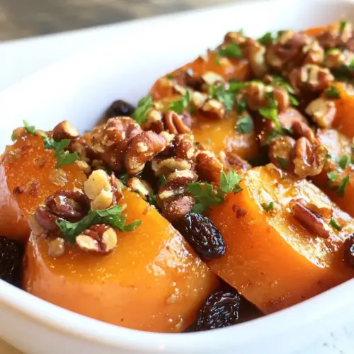 Roasted Yams with Honey Walnuts Raisins