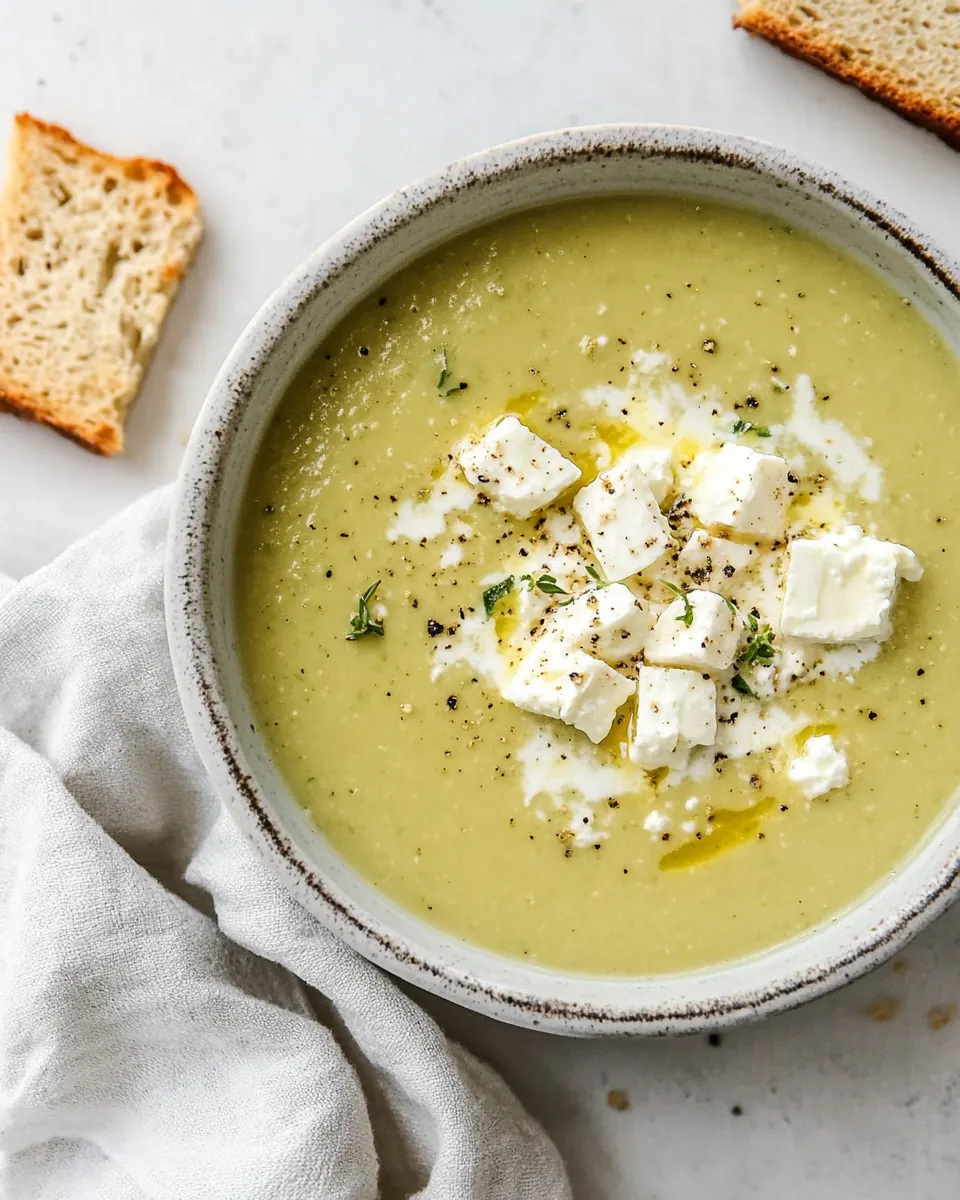 Roasted Zucchini Soup with Feta