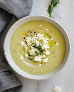 Roasted Zucchini Soup with Feta