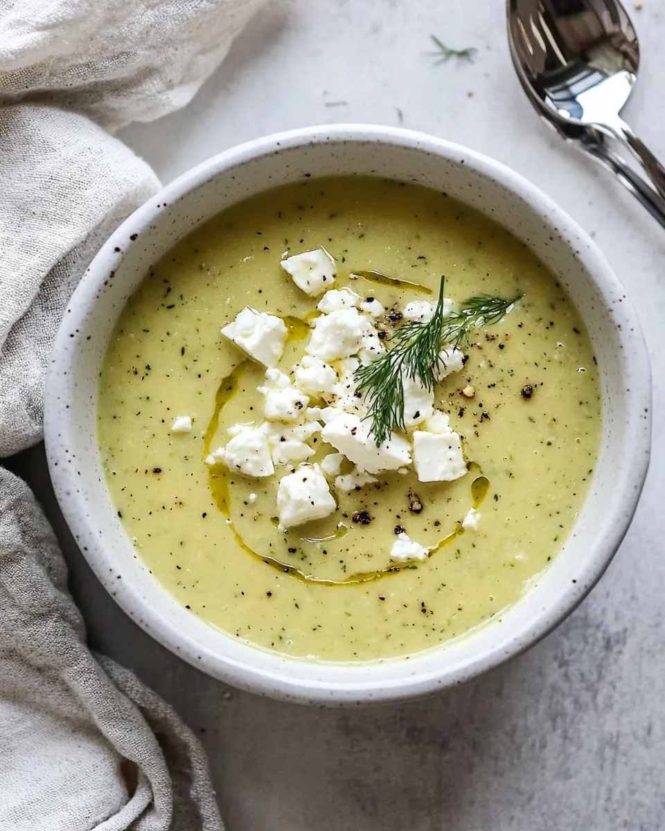 Roasted Zucchini Soup with Feta