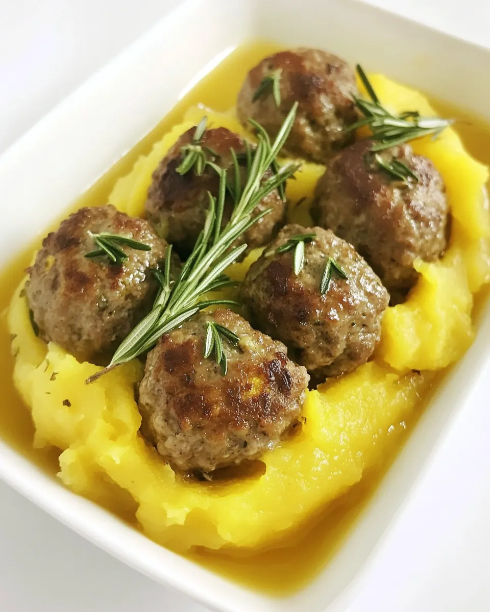 Rosemary Squash Meatballs with Squash Puree