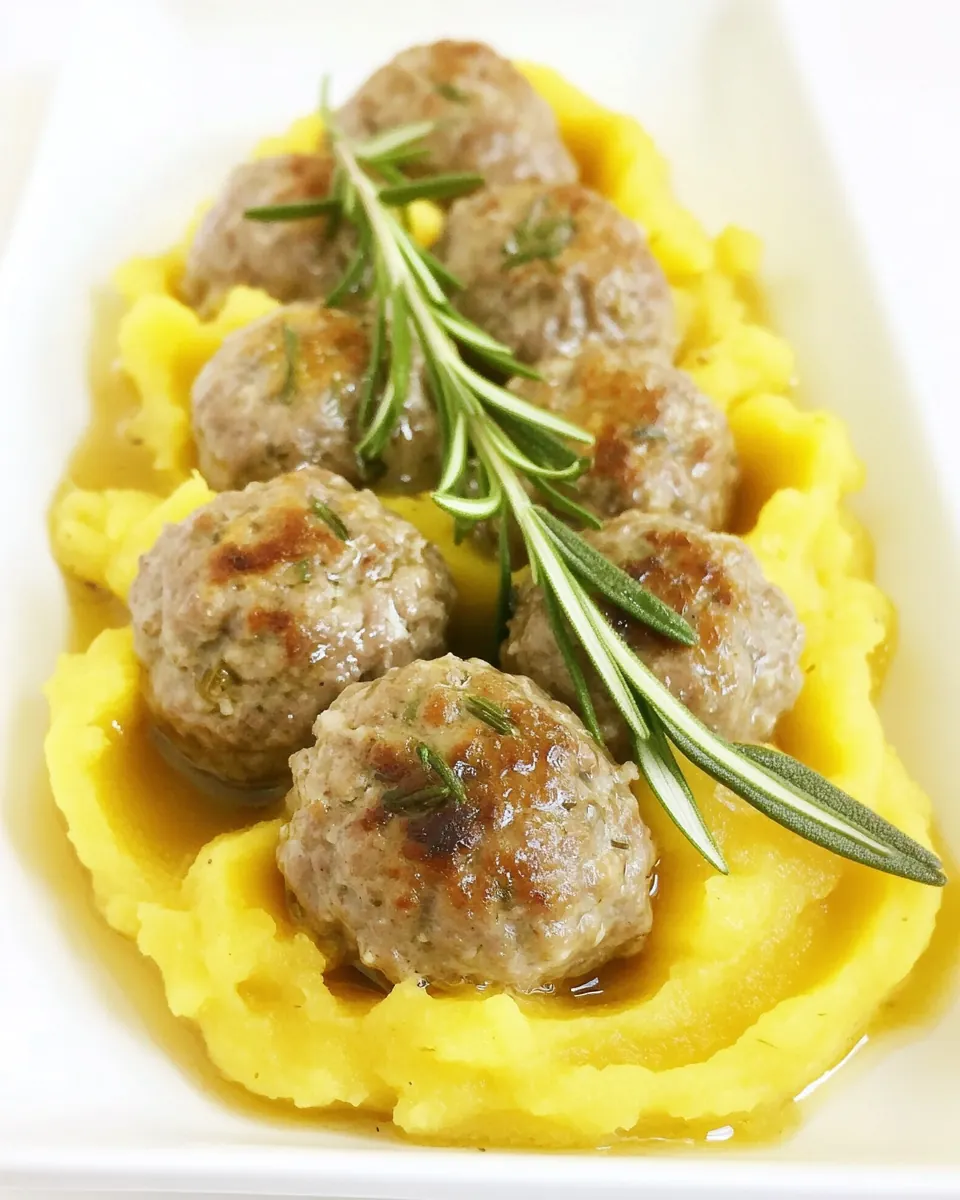 Rosemary Squash Meatballs with Squash Puree