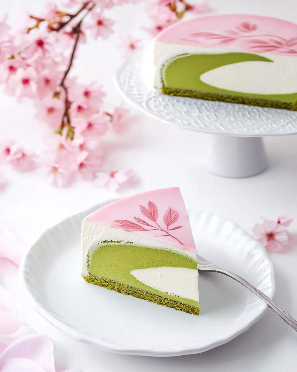 Sakura Matcha Mousse Cake