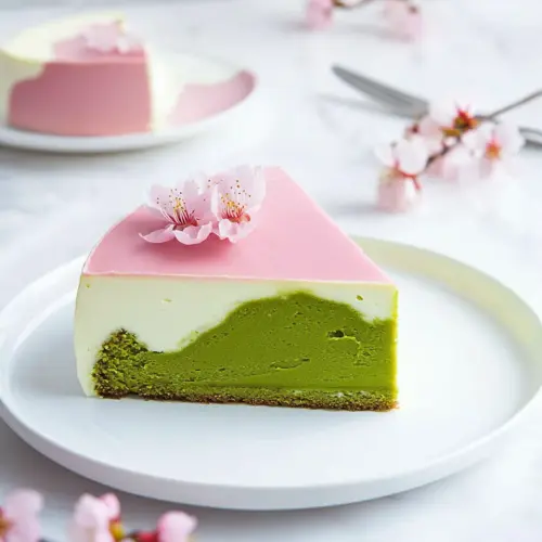 Sakura Matcha Mousse Cake