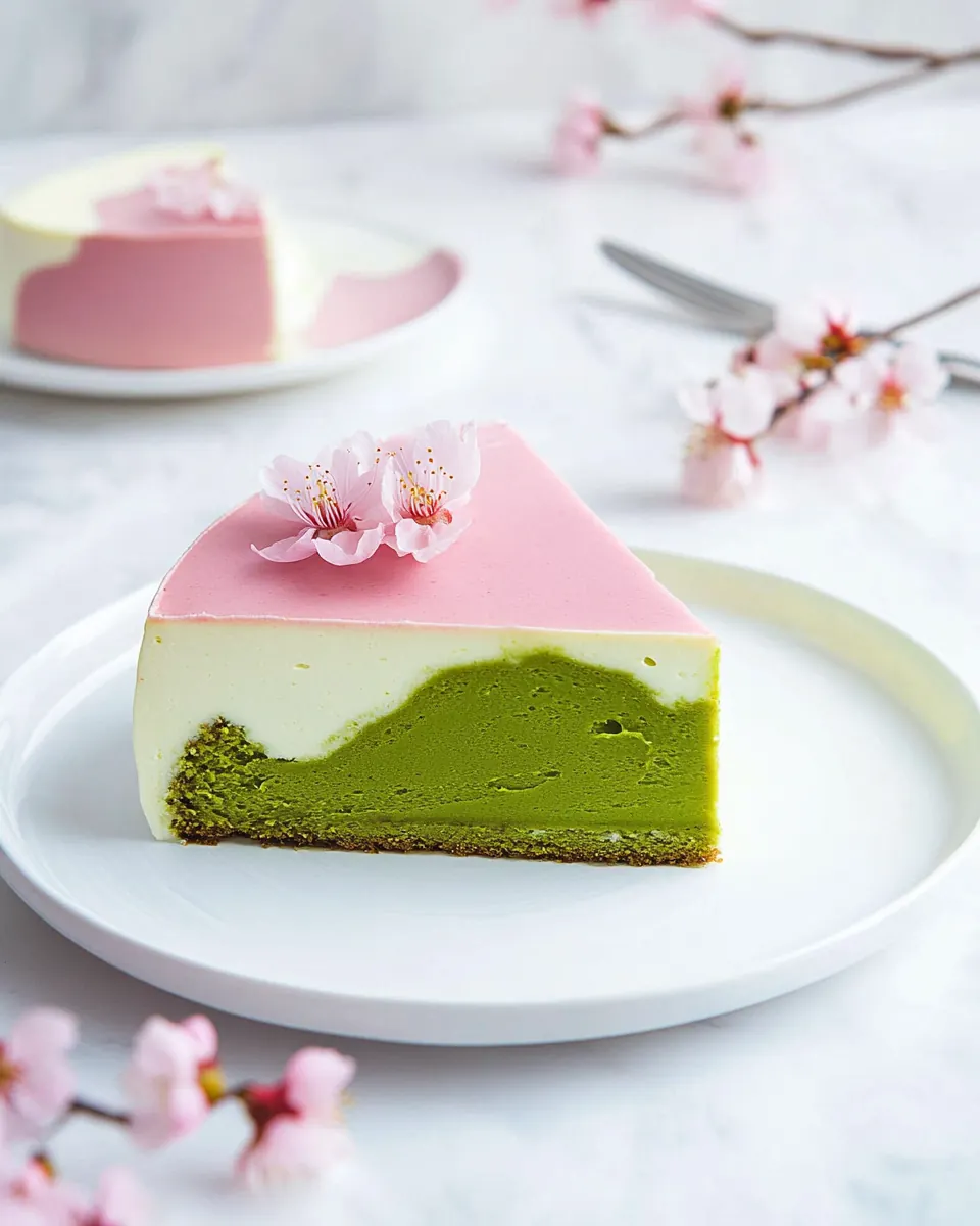 Sakura Matcha Mousse Cake