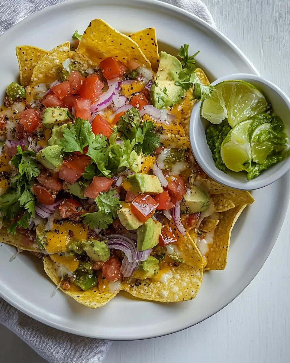 Salad nachos with home preserved zesty salsa