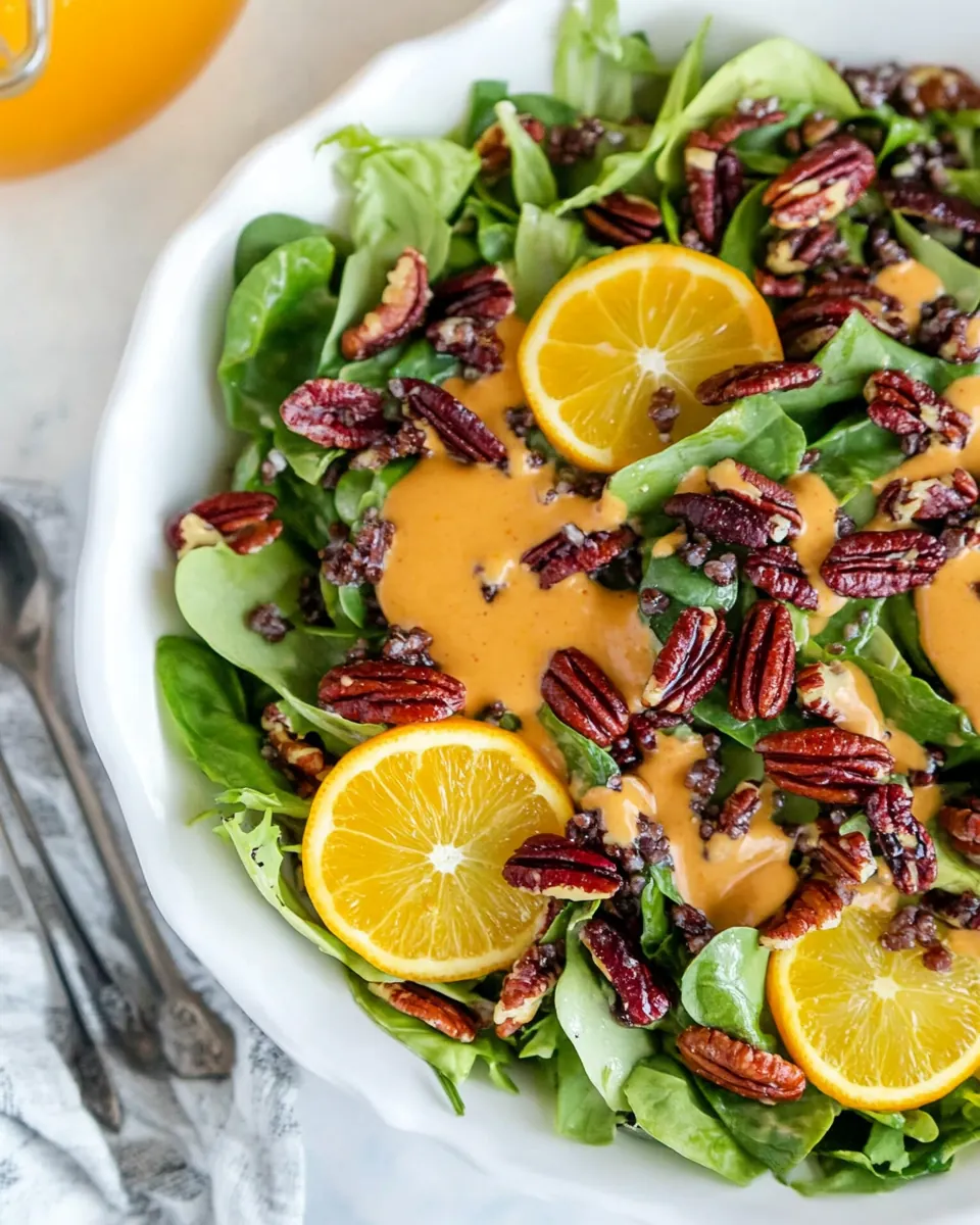 Salad with Citrus Vinaigrette and Sugared Pecans