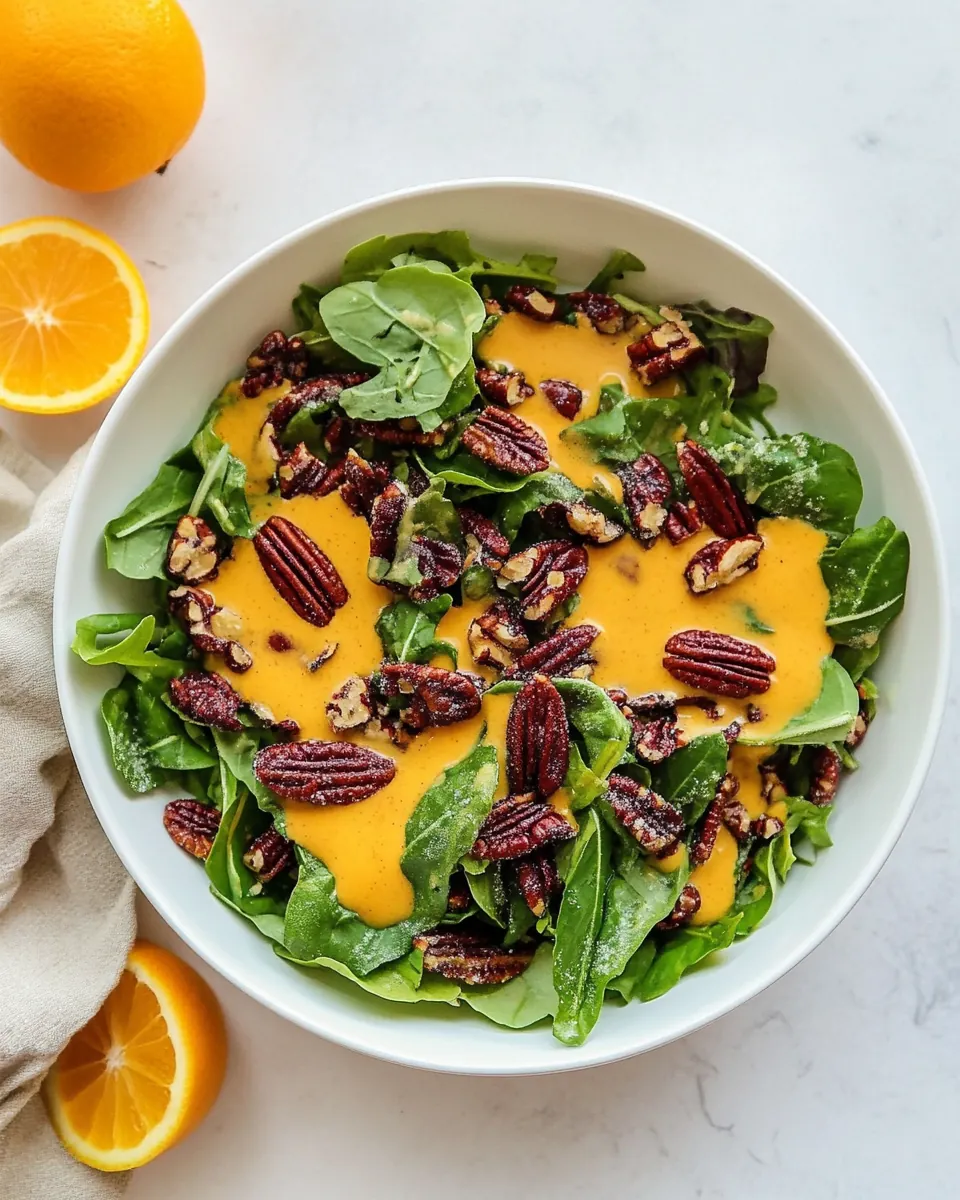 Salad with Citrus Vinaigrette and Sugared Pecans