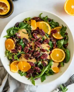 Salad with Citrus Vinaigrette and Sugared Pecans