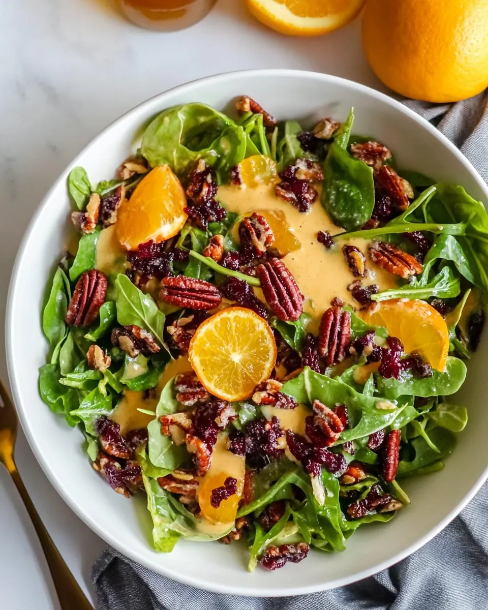 Salad with Citrus Vinaigrette and Sugared Pecans