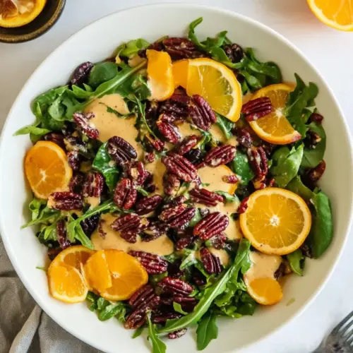 Salad with Citrus Vinaigrette and Sugared Pecans