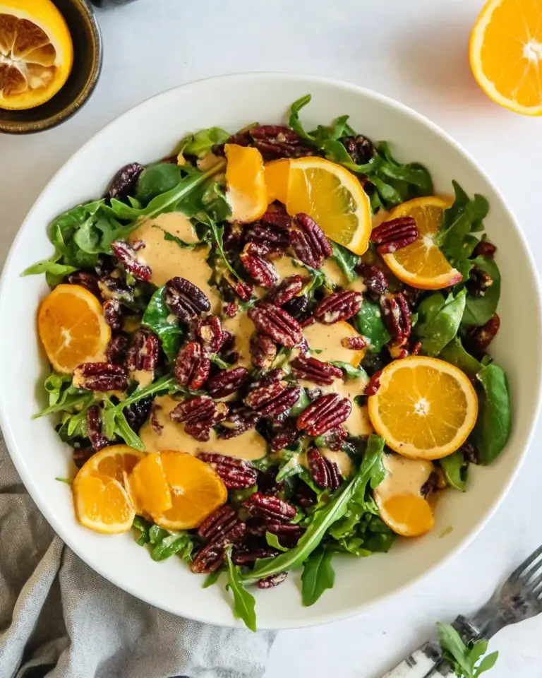Salad with Citrus Vinaigrette and Sugared Pecans