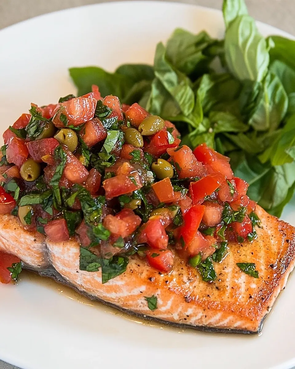 Salmon Recipe with Tomato Olive Relish