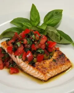 Salmon Recipe with Tomato Olive Relish