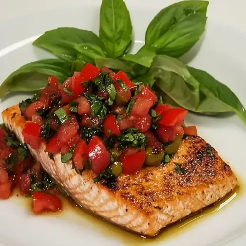 Salmon Recipe with Tomato Olive Relish