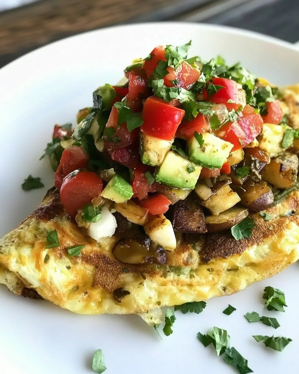 Salsa Verde Vegetable Omelette