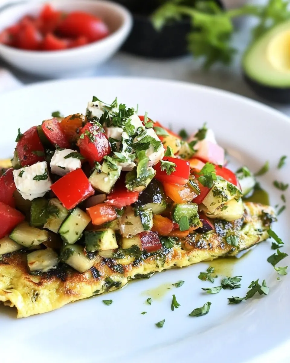 Salsa Verde Vegetable Omelette