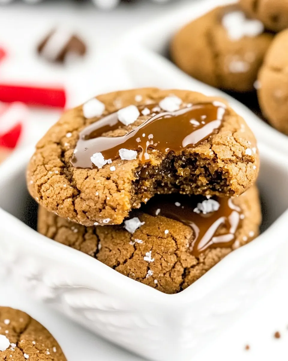 Salted Caramel Molasses Cookies