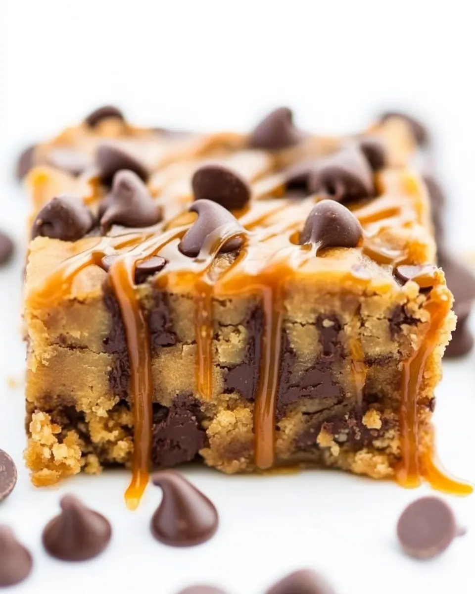 Salted Caramel Peanut Butter Chocolate Chip Bars