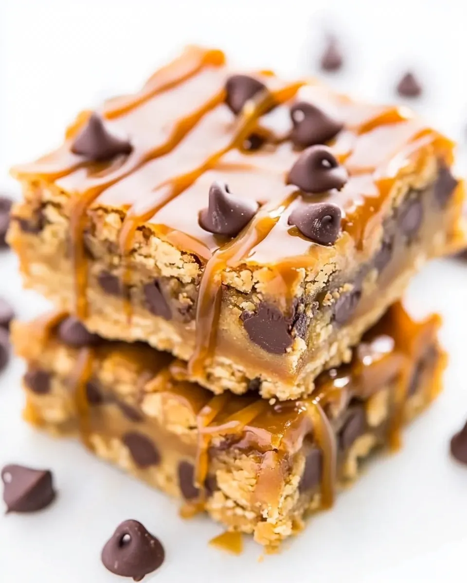 Salted Caramel Peanut Butter Chocolate Chip Bars