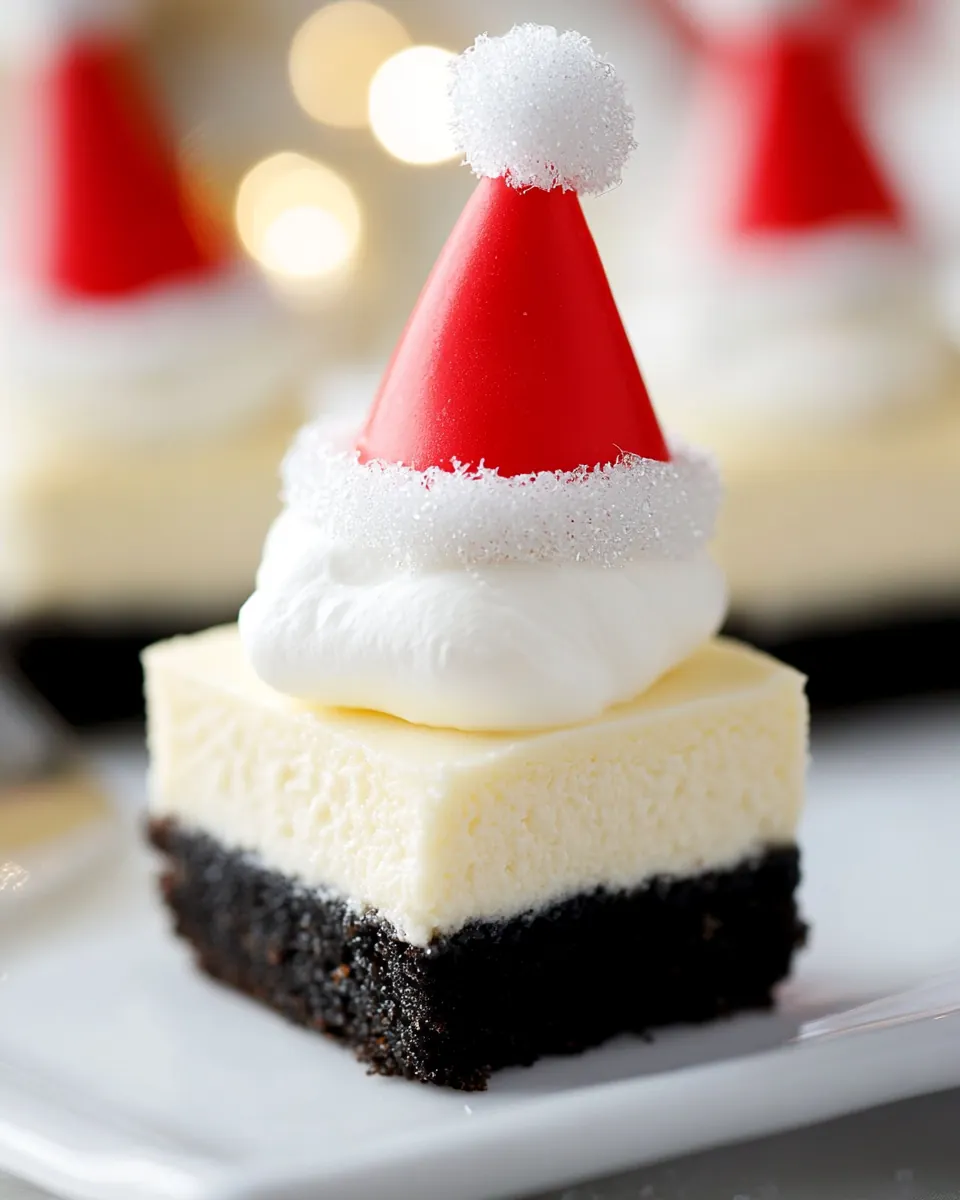 Santa Hat Cheesecake Bites