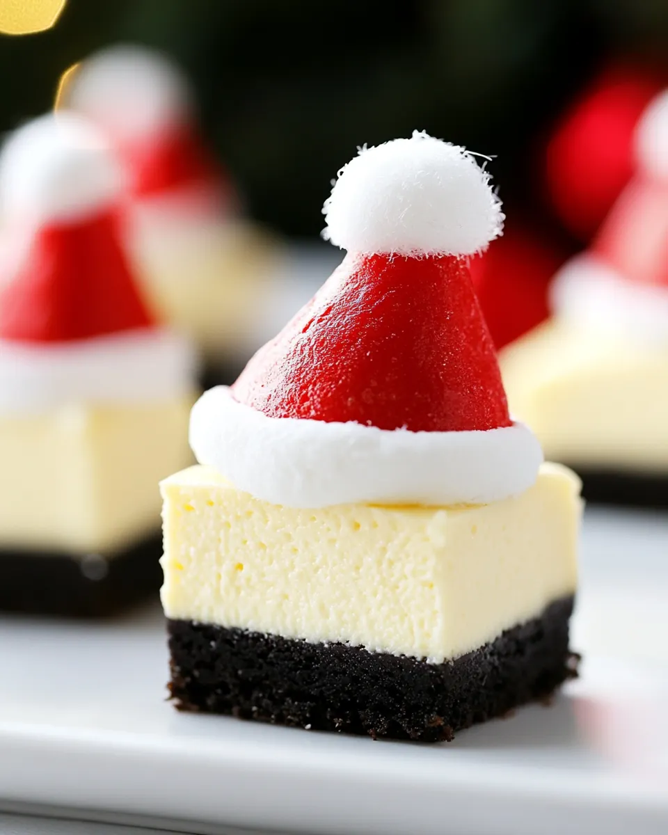 Santa Hat Cheesecake Bites
