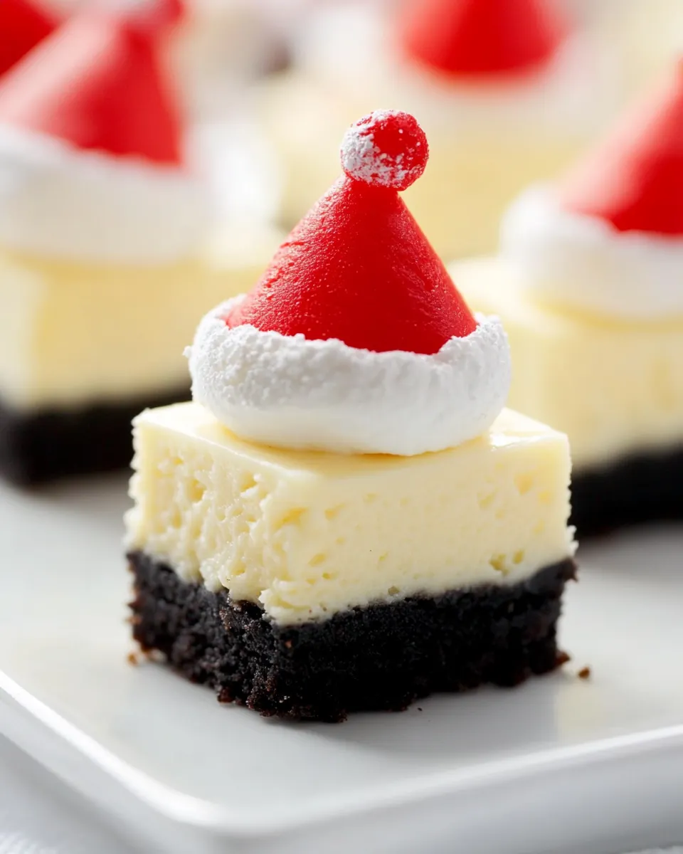 Santa Hat Cheesecake Bites