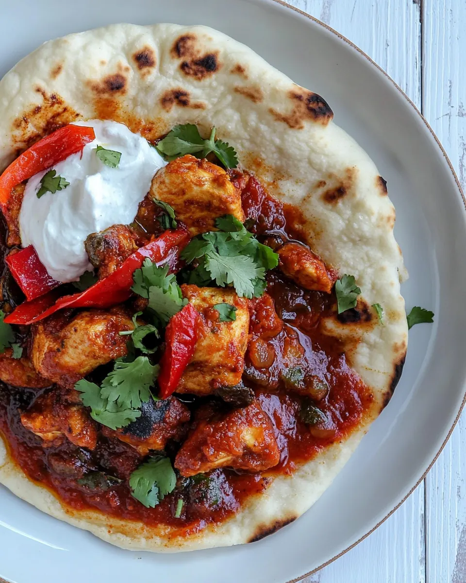 Saucy Indian Spiced Chicken with Naan