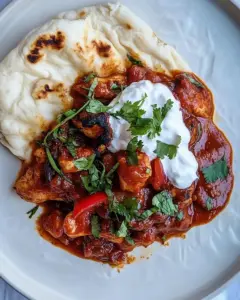 Saucy Indian Spiced Chicken with Naan