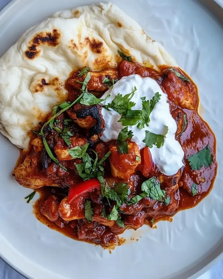 Saucy Indian Spiced Chicken with Naan