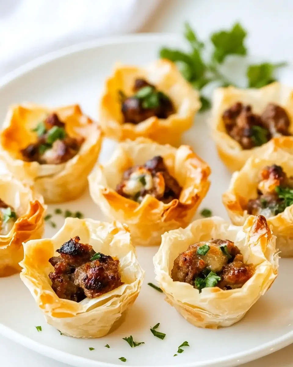 Sausage Ranch Phyllo Cups