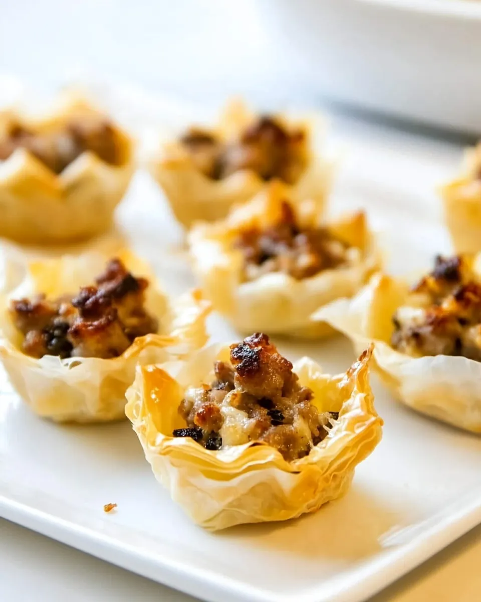 Sausage Ranch Phyllo Cups