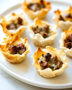 Sausage Ranch Phyllo Cups