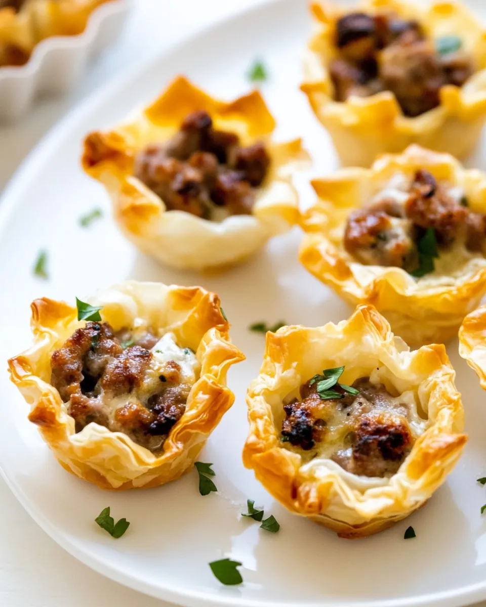 Sausage Ranch Phyllo Cups