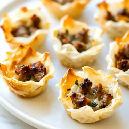 Sausage Ranch Phyllo Cups