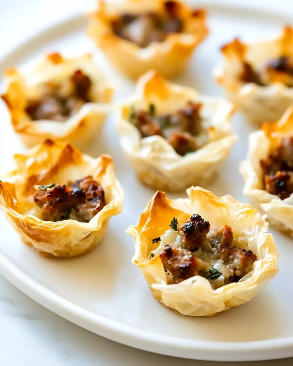 Sausage Ranch Phyllo Cups