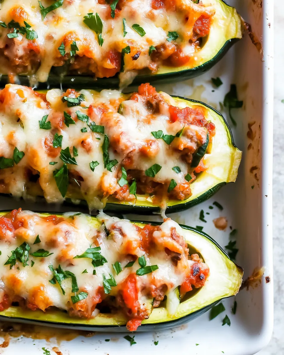 Sausage Stuffed Zucchini Boats