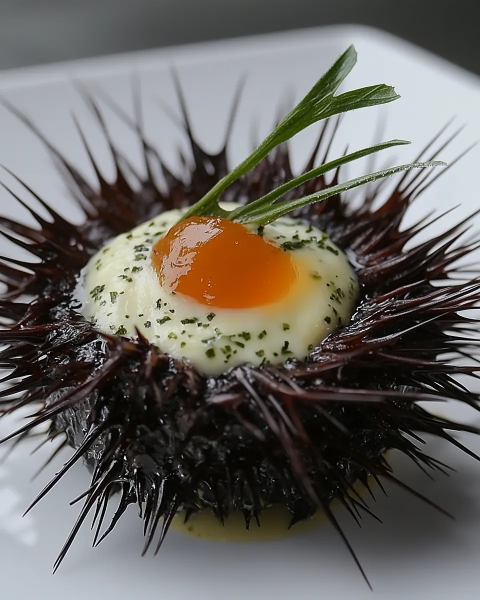 Sea Urchins in Acidulated and Aromatic Hollandaise Sauce over Yogurt