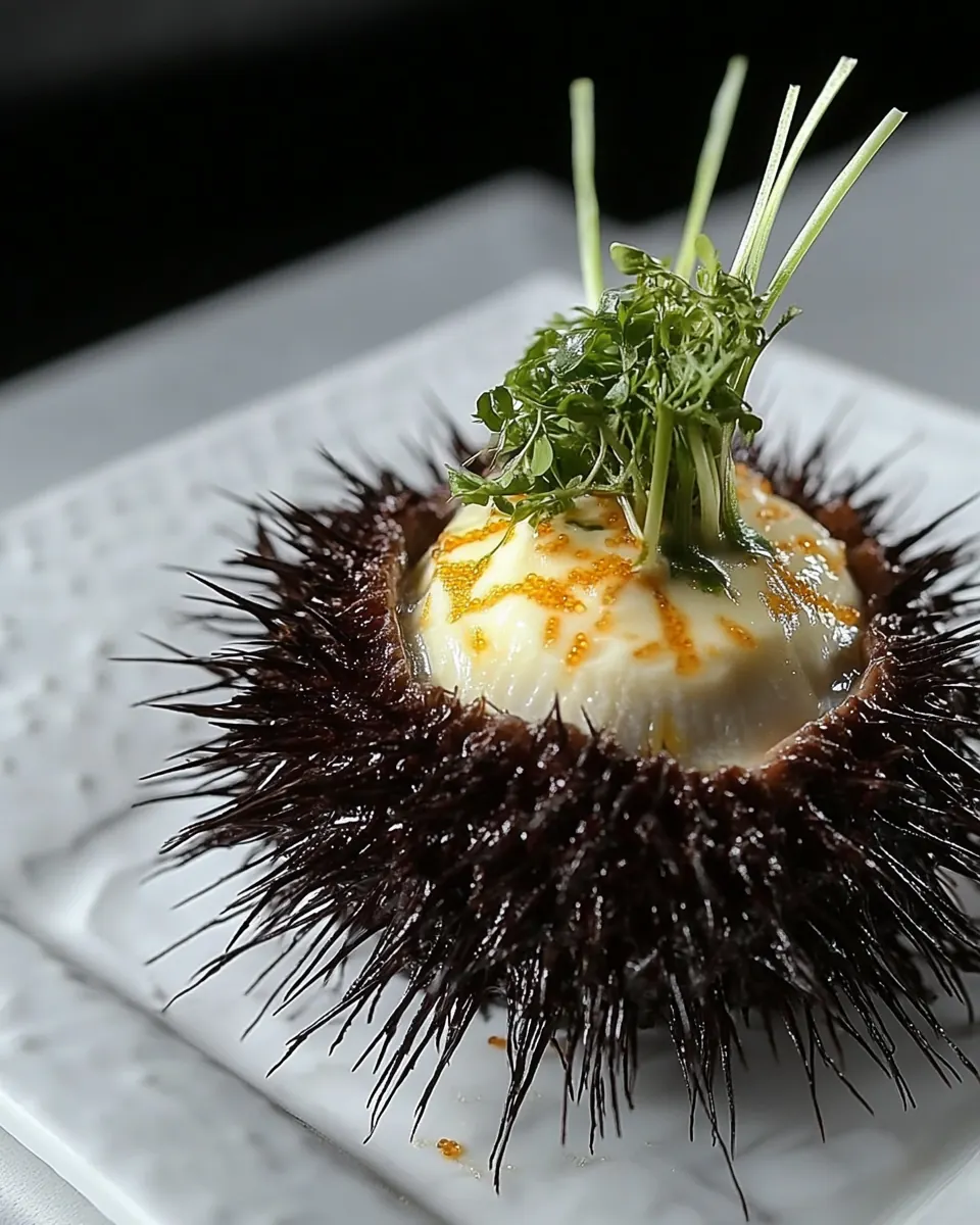 Sea Urchins in Acidulated and Aromatic Hollandaise Sauce over Yogurt
