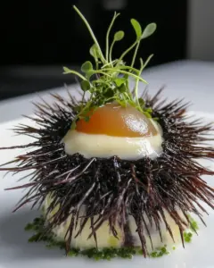 Sea Urchins in Acidulated and Aromatic Hollandaise Sauce over Yogurt