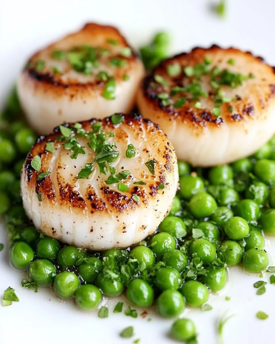 Seared Scallops With Peas and Mint