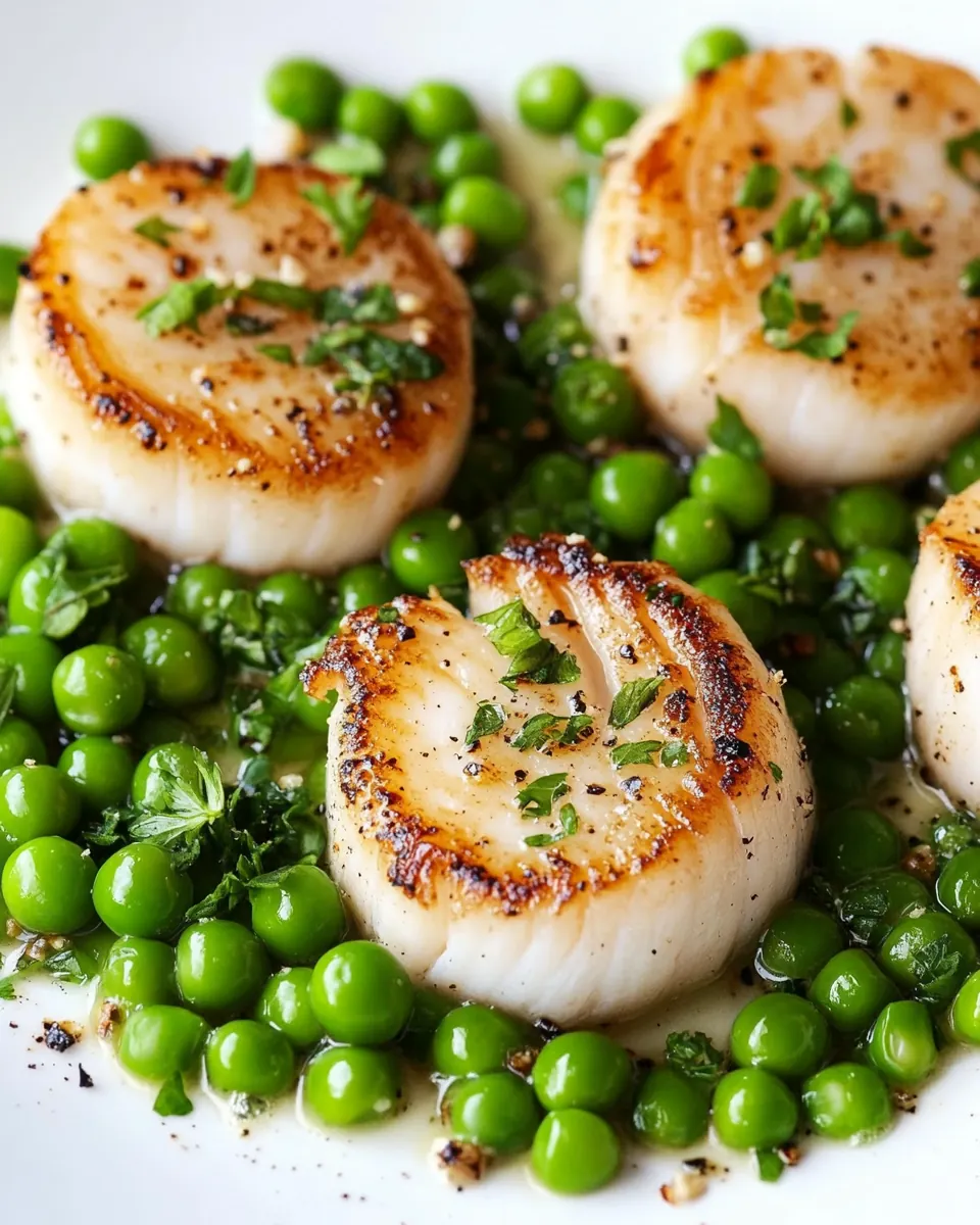 Seared Scallops With Peas and Mint