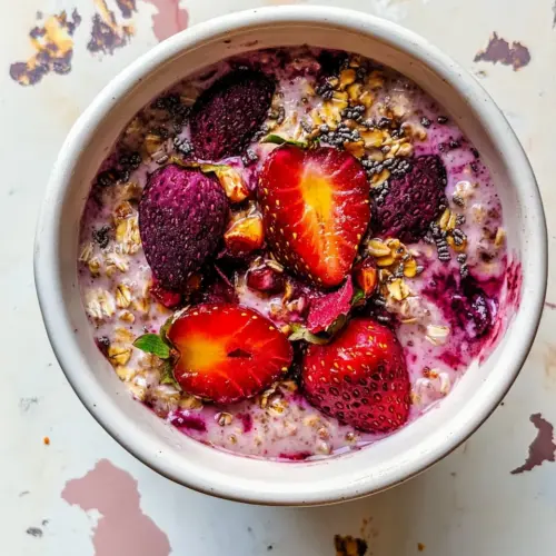 Seedy Rhubarb Strawberry Overnight Oats