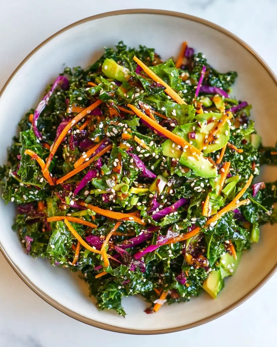 Sesame Kale Salad with Ginger Soy Dressing