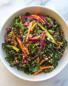 Sesame Kale Salad with Ginger Soy Dressing
