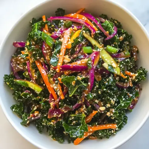 Sesame Kale Salad with Ginger Soy Dressing