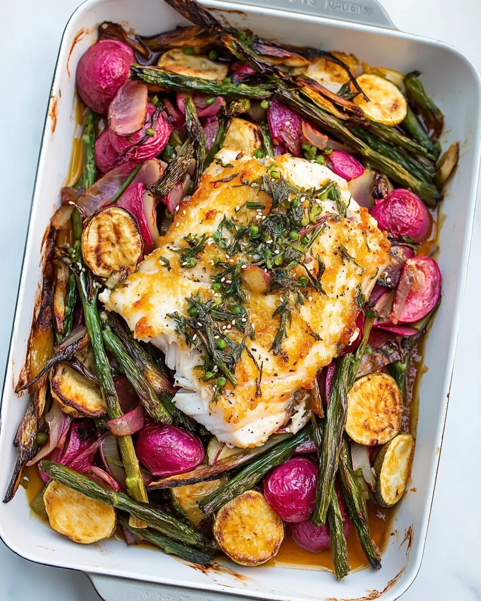Sheet Pan Baked Miso Cod with Veggies