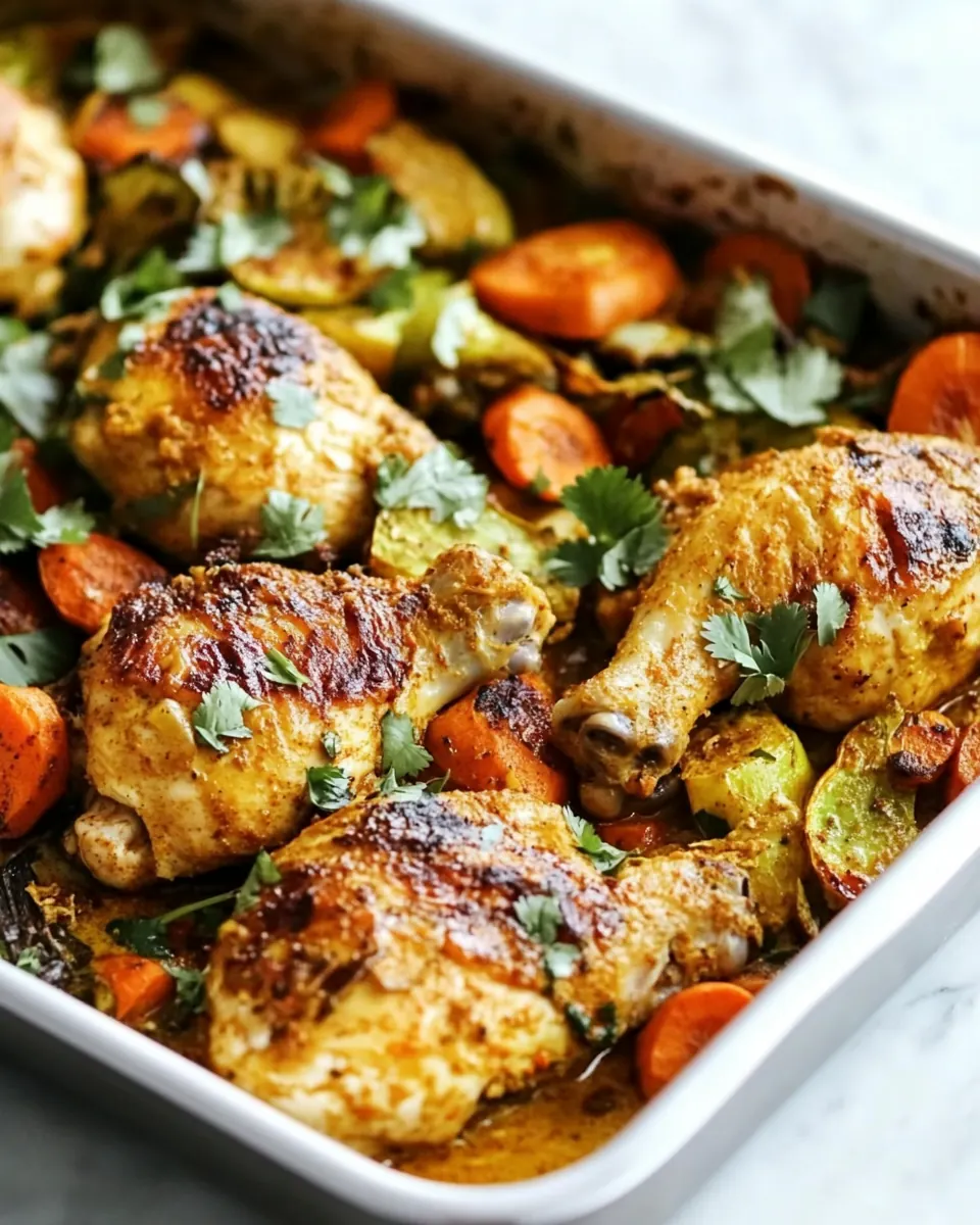 Sheet Pan Curry Chicken and Vegetables
