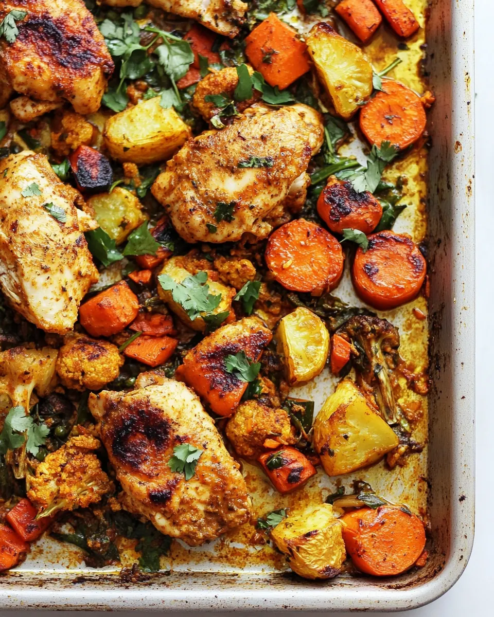 Sheet Pan Curry Chicken and Vegetables