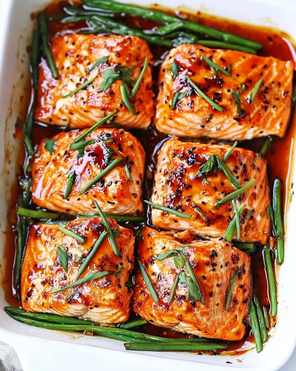 Sheet Pan Ginger Soy Glazed Salmon